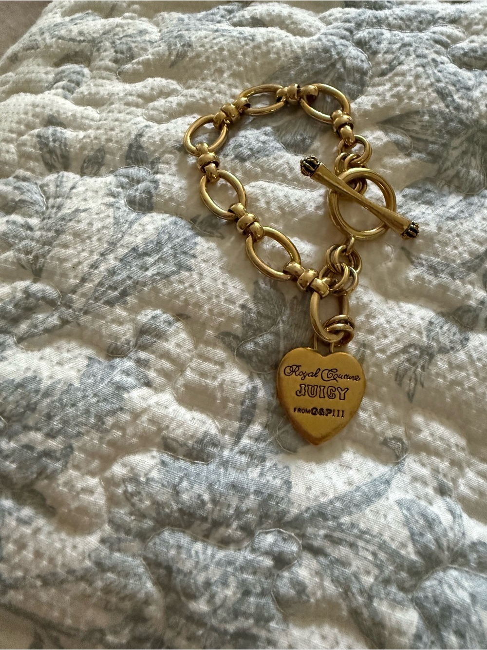 Juicy Couture Gold Heart Toggle Link Bracelet
